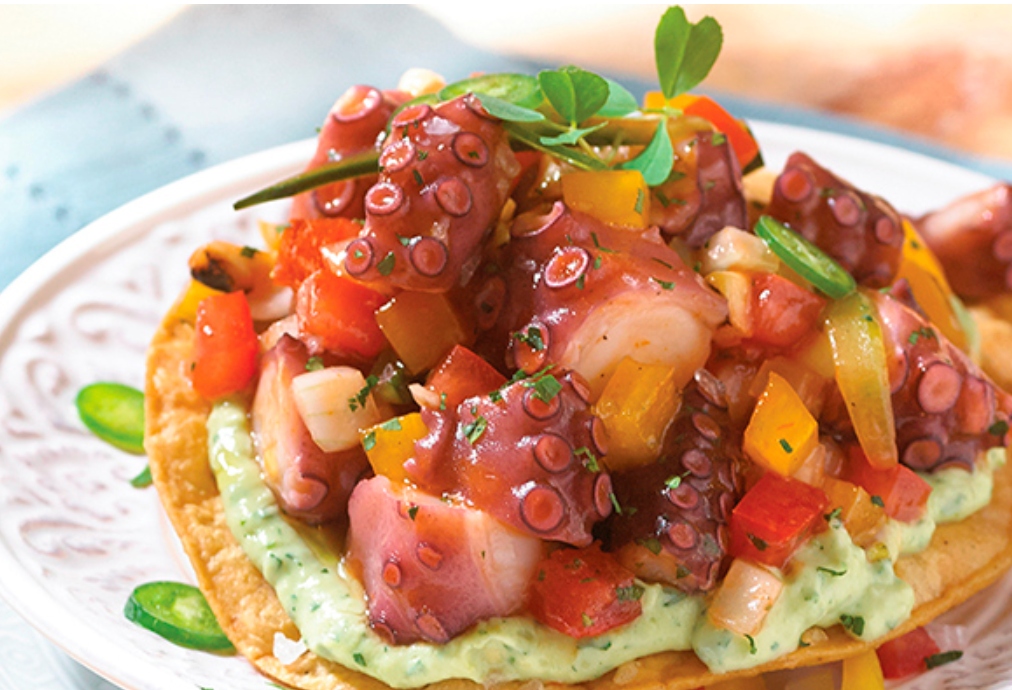 Tostada de Ceviche de Pulpo
